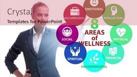  Presentation with wellness - PPT theme enhanced with concept-of-eight-areas background and a coral colored foreground