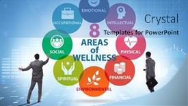  Presentation with wellness - Slides with concept-of-eight-areas background and a light blue colored foreground