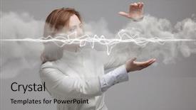  Presentation with effect - Audience pleasing slide set consisting of concept of electricity high backdrop and a light gray colored foreground
