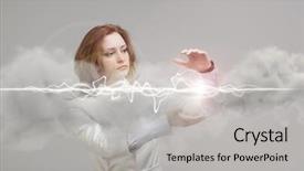  Presentation with magic - Cool new presentation theme with concept of electricity high backdrop and a light gray colored foreground