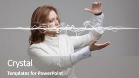  Presentation with flash - Colorful slides enhanced with concept of electricity high backdrop and a gray colored foreground