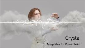  Presentation with magic - Cool new PPT theme with concept of electricity high backdrop and a light gray colored foreground