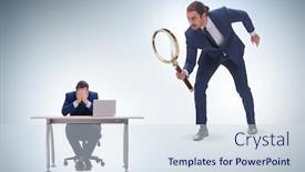  Presentation with monitoring - Colorful slide deck enhanced with concept-of-employee-monitoring backdrop and a sky blue colored foreground