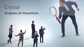  Presentation with monitoring - Cool new PPT theme with concept-of-employee-monitoring backdrop and a light blue colored foreground