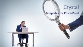  Presentation with monitoring - Beautiful theme featuring concept-of-employee-monitoring backdrop and a sky blue colored foreground