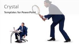  Presentation with monitoring - Colorful PPT theme enhanced with concept-of-employee-monitoring backdrop and a white colored foreground