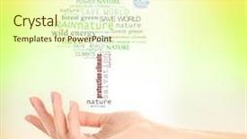  Presentation with yellow green - Theme consisting of eco energy collage - concept of environmental protection words background and a cream colored foreground