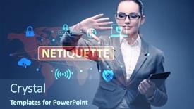  Presentation with concept - Slide set with concept-of-etiquette-and-netiquette background and a ocean colored foreground