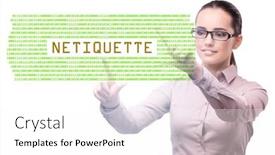  Presentation with concept - PPT theme having concept-of-etiquette-and-netiquette background and a white colored foreground