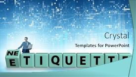  Presentation with concept - PPT theme featuring concept-of-etiquette-and-netiquette background and a light blue colored foreground