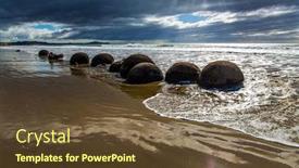  Presentation with pacific island - Audience pleasing presentation theme consisting of concept-of-exotic-and-ecological backdrop and a tawny brown colored foreground