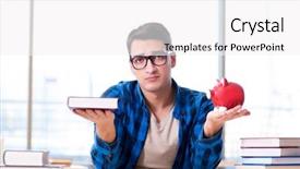  Presentation with poverty and education - Slides featuring concept of expensive textbooks background and a white colored foreground