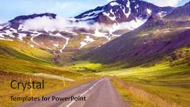  Presentation with iceland - Beautiful presentation theme featuring concept of extreme northern tour backdrop and a gold colored foreground