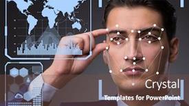  Presentation with face recognition - Colorful slide deck enhanced with concept-of-face-recognition-software backdrop and a tawny brown colored foreground