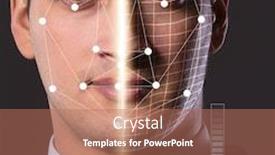  Presentation with face recognition - PPT theme enhanced with concept-of-face-recognition-software background and a coral colored foreground