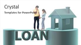  Presentation with mortgage - Slide set with concept of family taking mortgage background and a white colored foreground