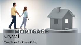  Presentation with mortgage - Amazing slide deck having concept of family taking mortgage backdrop and a light gray colored foreground
