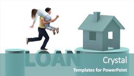  Presentation with mortgage - Amazing PPT theme having concept of family taking mortgage backdrop and a teal colored foreground
