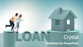  Presentation with mortgage - Audience pleasing presentation theme consisting of concept of family taking mortgage backdrop and a seafoam green colored foreground