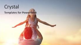  Presentation with family day - Presentation having concept of father's day background and a light blue colored foreground