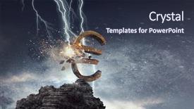  Presentation with financial crisis - Colorful presentation theme enhanced with concept of financial crisis mixed backdrop and a wine colored foreground