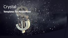  Presentation with financial crisis - Colorful slide set enhanced with money crack - concept of financial crisis mixed backdrop and a dark gray colored foreground