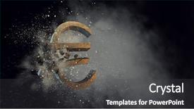  Presentation with financial crisis - Presentation design featuring concept of financial crisis mixed background and a dark gray colored foreground