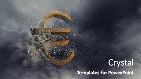  Presentation with financial crisis - Colorful slide deck enhanced with concept of financial crisis mixed backdrop and a dark gray colored foreground