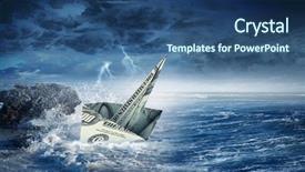  Presentation with financial crisis - Slide deck consisting of concept of financial crisis mixed background and a ocean colored foreground