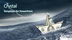  Presentation with financial crisis - Amazing theme having concept of financial crisis mixed backdrop and a ocean colored foreground