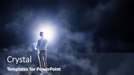  Presentation with financial crisis - PPT theme with concept of financial crisis mixed media background and a ocean colored foreground