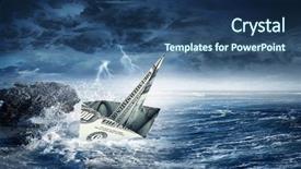  Presentation with financial crisis - Slides enhanced with concept of financial crisis mixed background and a  colored foreground