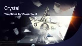  Presentation with financial crisis - Slide deck consisting of concept of financial crisis mixed media background and a wine colored foreground