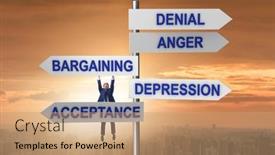  Presentation with grief - Theme featuring concept-of-five-stages background and a coral colored foreground