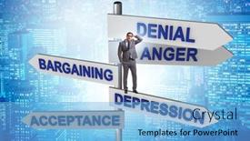  Presentation with grief - Amazing slide deck having concept-of-five-stages backdrop and a light blue colored foreground