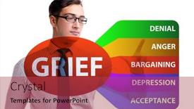  Presentation with grief - Colorful PPT theme enhanced with concept-of-five-stages backdrop and a red colored foreground