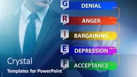 Presentation with grief - Amazing PPT theme having concept-of-five-stages backdrop and a ocean colored foreground