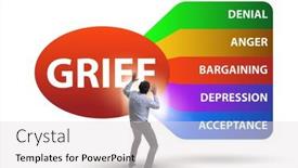  Presentation with grief - Amazing PPT theme having concept-of-five-stages backdrop and a light gray colored foreground