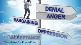  Presentation with grief - Slide set featuring concept-of-five-stages background and a light blue colored foreground