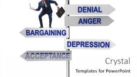  Presentation with grief - Colorful presentation enhanced with concept-of-five-stages backdrop and a white colored foreground