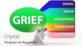  Presentation with grief - Cool new PPT layouts with concept-of-five-stages backdrop and a white colored foreground
