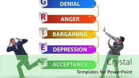  Presentation with grief - Amazing PPT theme having concept-of-five-stages backdrop and a seafoam green colored foreground