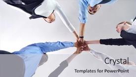  Presentation with business partner people joining hand - Amazing slide set having galvanized - white corrugated metal texture backdrop and a light gray colored foreground