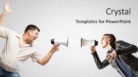  Presentation with generation - Colorful slide deck enhanced with concept of generation conflict backdrop and a white colored foreground