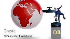  Presentation with global - Presentation having concept-of-global-oil-business background and a white colored foreground