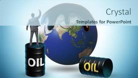  Presentation with global - PPT layouts with concept-of-global-oil-business background and a cool aqua colored foreground