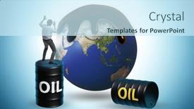  Presentation with global - Slide set with concept-of-global-oil-business background and a cool aqua colored foreground