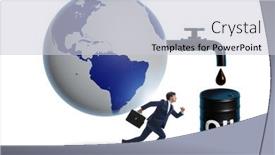  Presentation with global - Presentation theme featuring concept-of-global-oil-business background and a light gray colored foreground