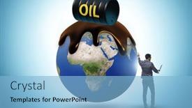  Presentation with global - PPT layouts consisting of concept-of-global-oil-business background and a light blue colored foreground