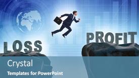  Presentation with profit loss - Beautiful presentation design featuring concept-of-going-from-loss backdrop and a teal colored foreground